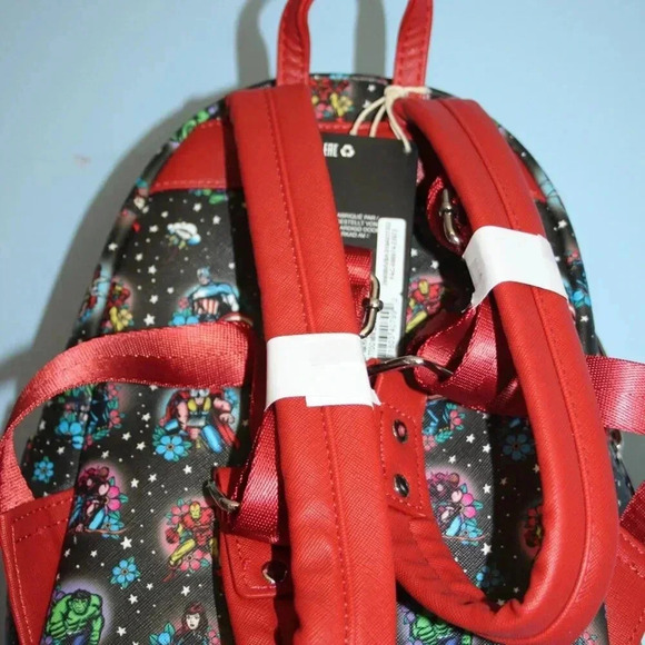 Loungefly Marvel Avengers Mini Backpack Floral Tattoo Print NWT - Picture 10 of 16